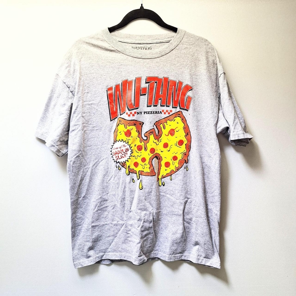 Wu-Tang T-Shirt Men's L Short Sleeve 2007 NY Pizzeria Crew Neck Light Gray